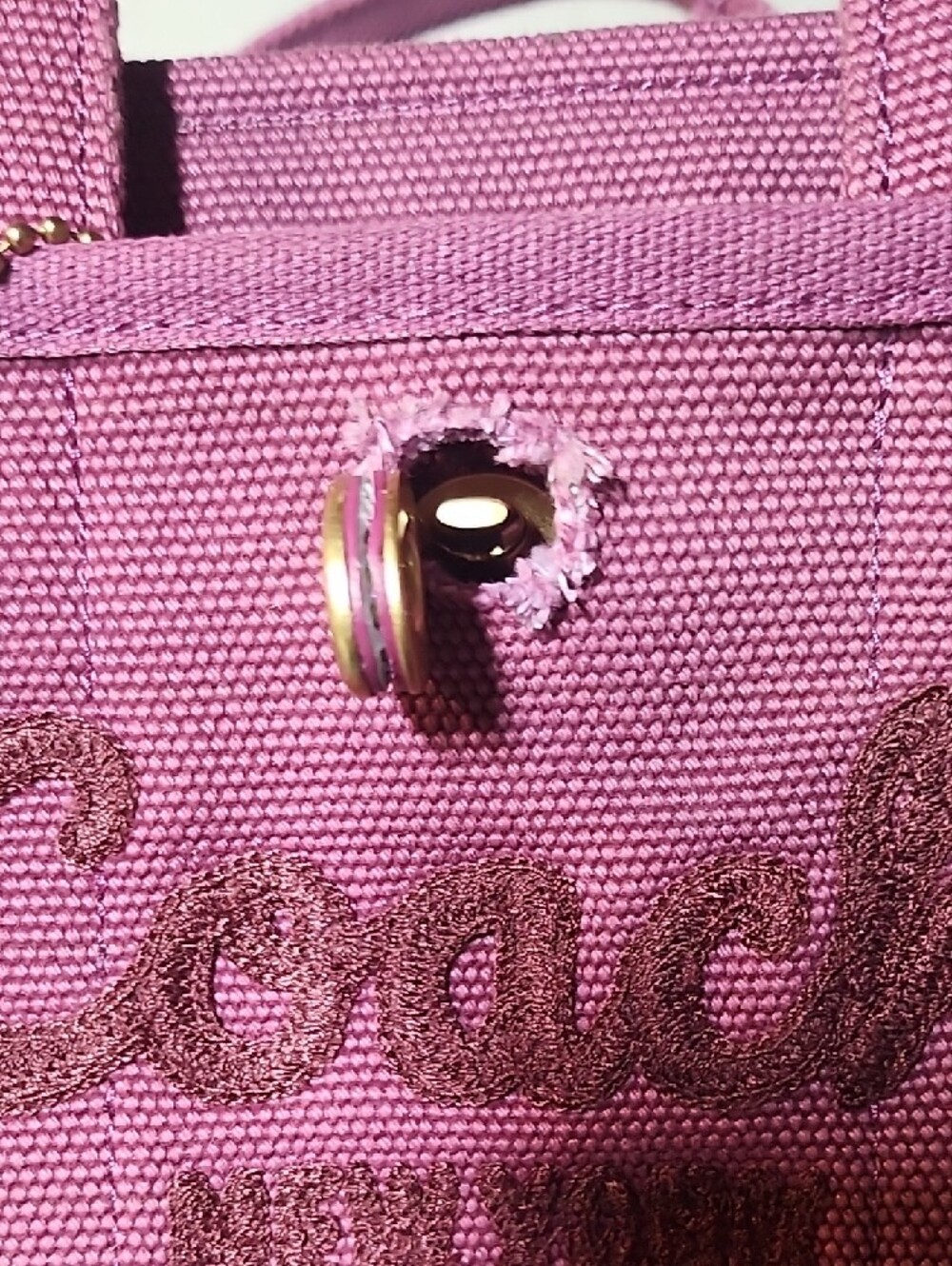 Coach Magenta Canvas Mini Tote with Turn-Lock - Picture 3 of 11